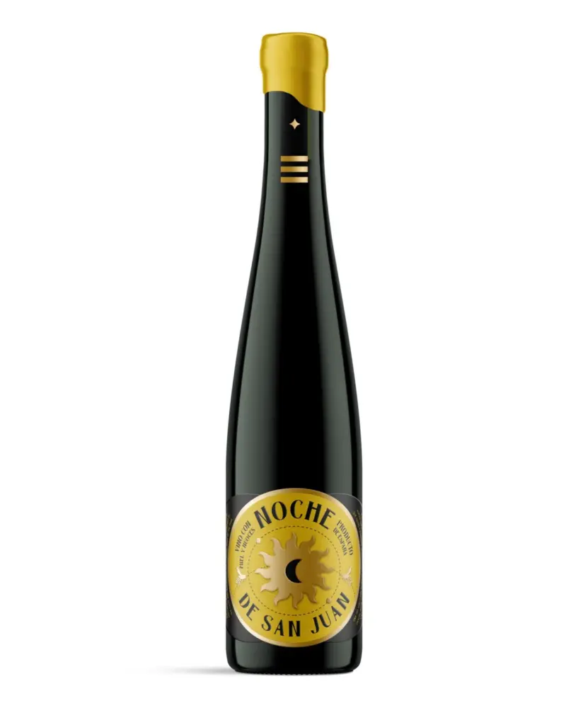 Botella de Noche de San Juan, etiqueta amarilla